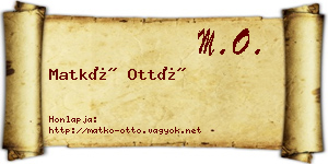 Matkó Ottó névjegykártya