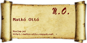 Matkó Ottó névjegykártya